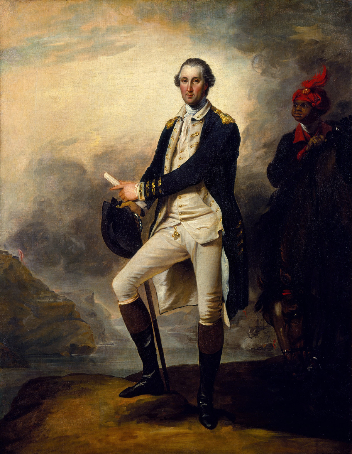 George Washington with his slave William Lee. John Trumbull, 1780