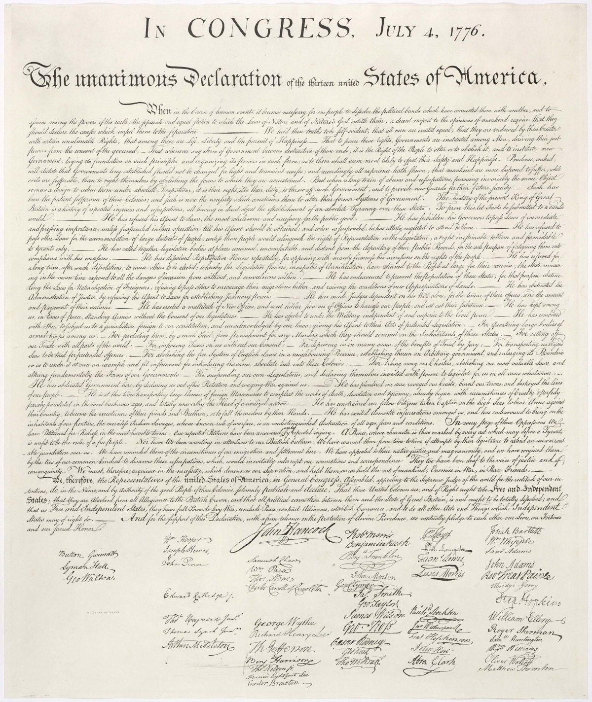 The Declaration of Independence — the original English-language text.